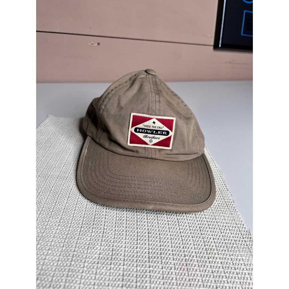 Howler Brothers Heed The Call Hat Tan Khaki Cotton Canvas Strapback Cap